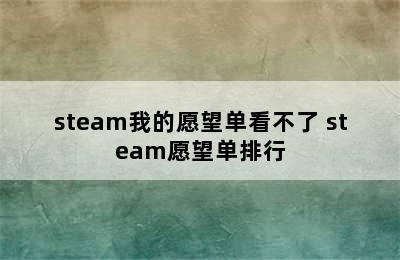 steam我的愿望单看不了 steam愿望单排行